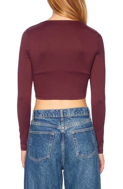 Shop Susana Monaco Ruched Crop Top In Malbec