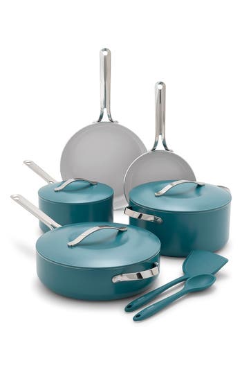 Greenpan Nova 10-piece Ceramic Nonstick Cookware Set In Tapestry Blue