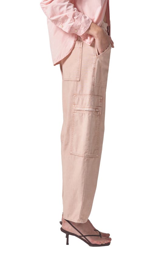 Shop Citizens Of Humanity Marcelle Low Rise Barrel Cargo Pants In Roselle