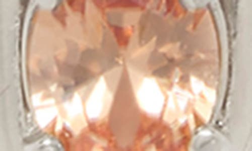 Lady Grey Cubic Zirconia Link Pendant Necklace In Silver/peach
