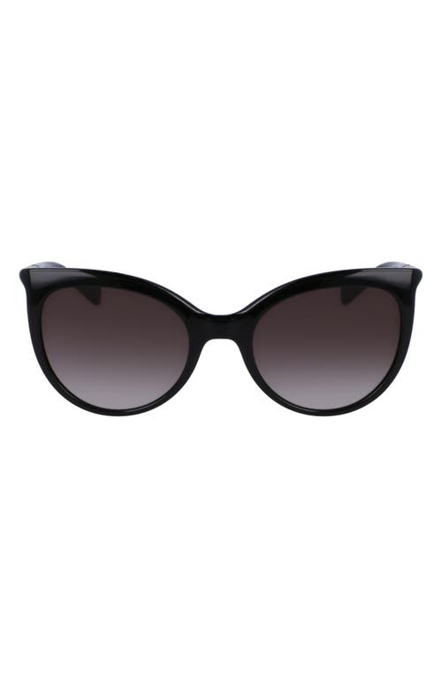 Longchamp Roseau 53mm Gradient Cat Eye Sunglasses in Black