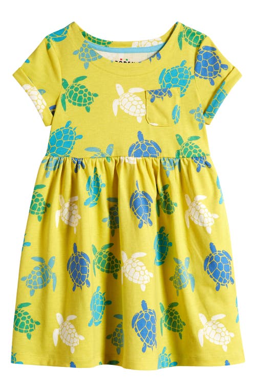 Mini Boden Kids' Print Jersey Dress Zest Yellow Turtles at Nordstrom,