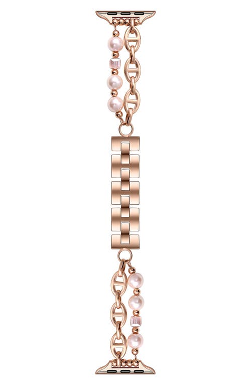 The Posh Tech Luna Imitation Pearl Apple Watch® Watchband, 38mm In Rose Gold
