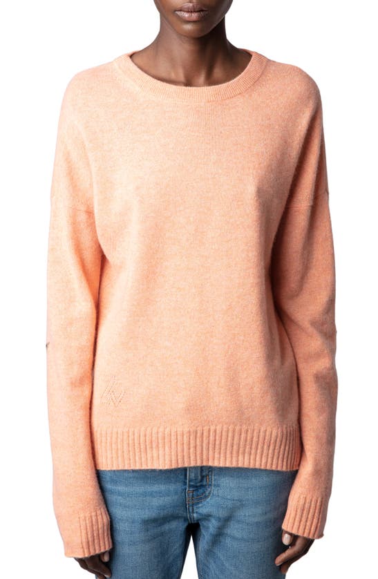 Zadig & Voltaire Cici Patch Cashmere Jumper In Corail
