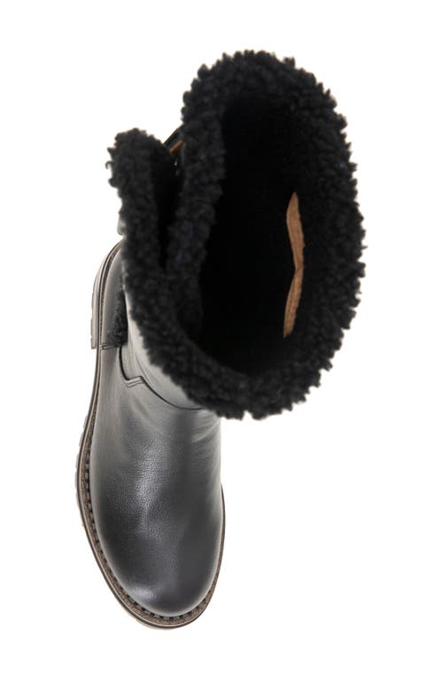 Shop Gentle Souls By Kenneth Cole Bradford Faux Shearling Trim Boot In Black Leather