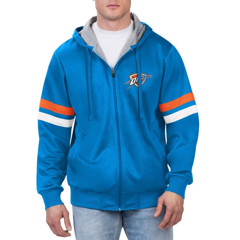 Shop G-iii Sports By Carl Banks Blue Oklahoma City Thunder Contender Full-zip Hoodie Jacket