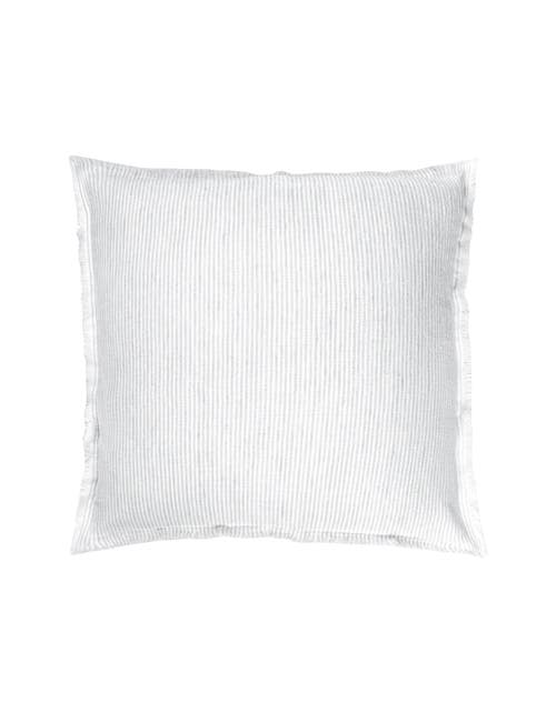 Anaya So Soft Linen Pillow Cover Only In Grey Pinstripe