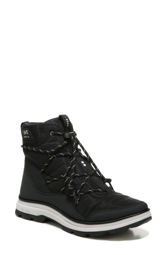 Shop Ryka Brae Water-repellent Lace-up Boot In Black/ Black