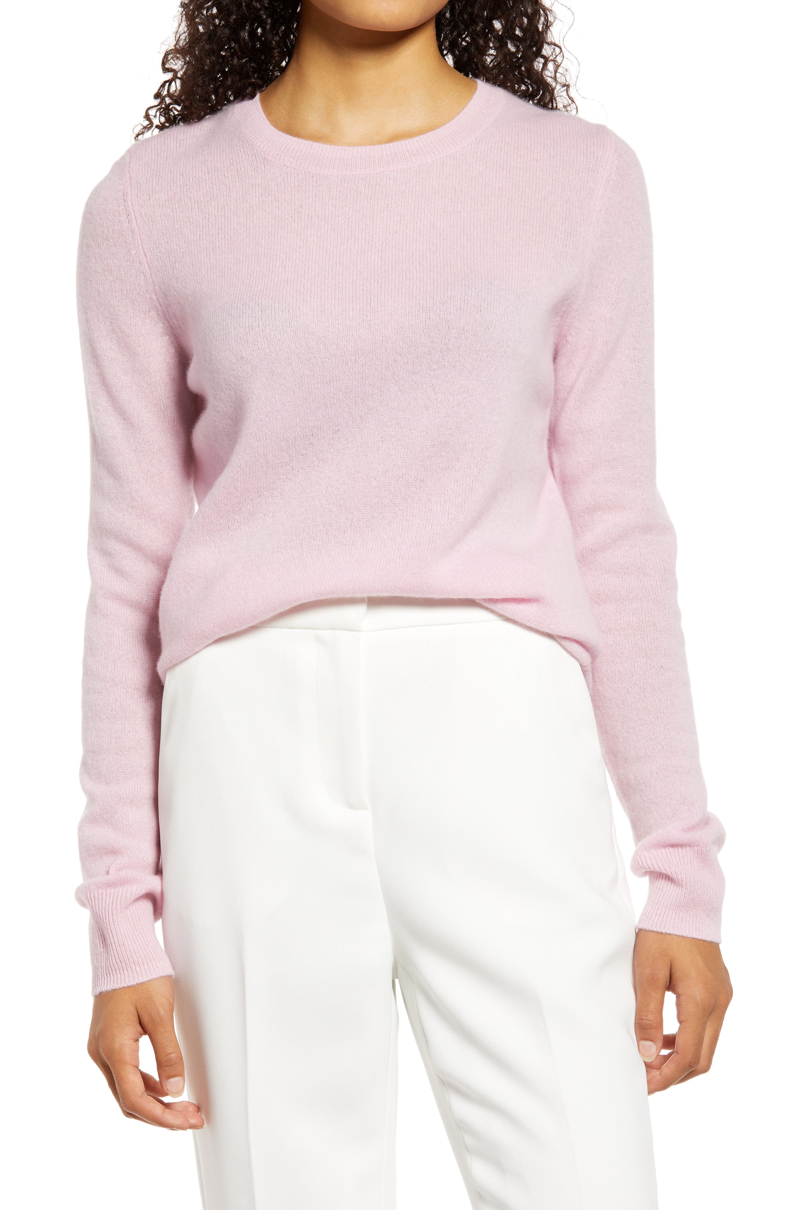 white and pink sweater