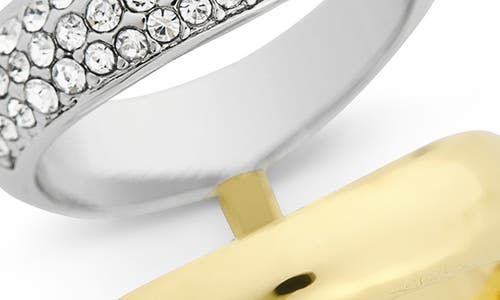 Covet Faux Stack Cz Ring In Two Tone