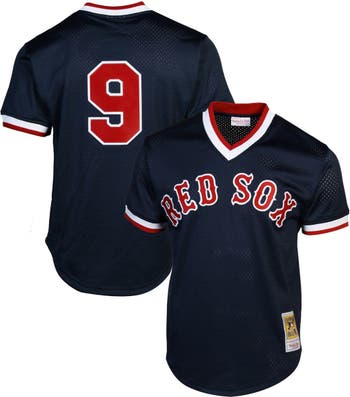 Men's Mitchell and Ness Boston Red Sox #9 Ted Williams Authentic Cream Throwback  MLB Jersey