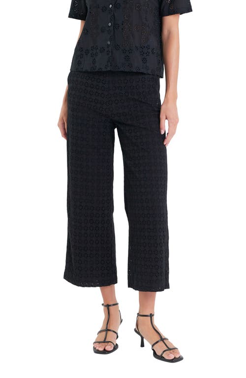 English Factory Broderie Anglaise Crop Pants In Black