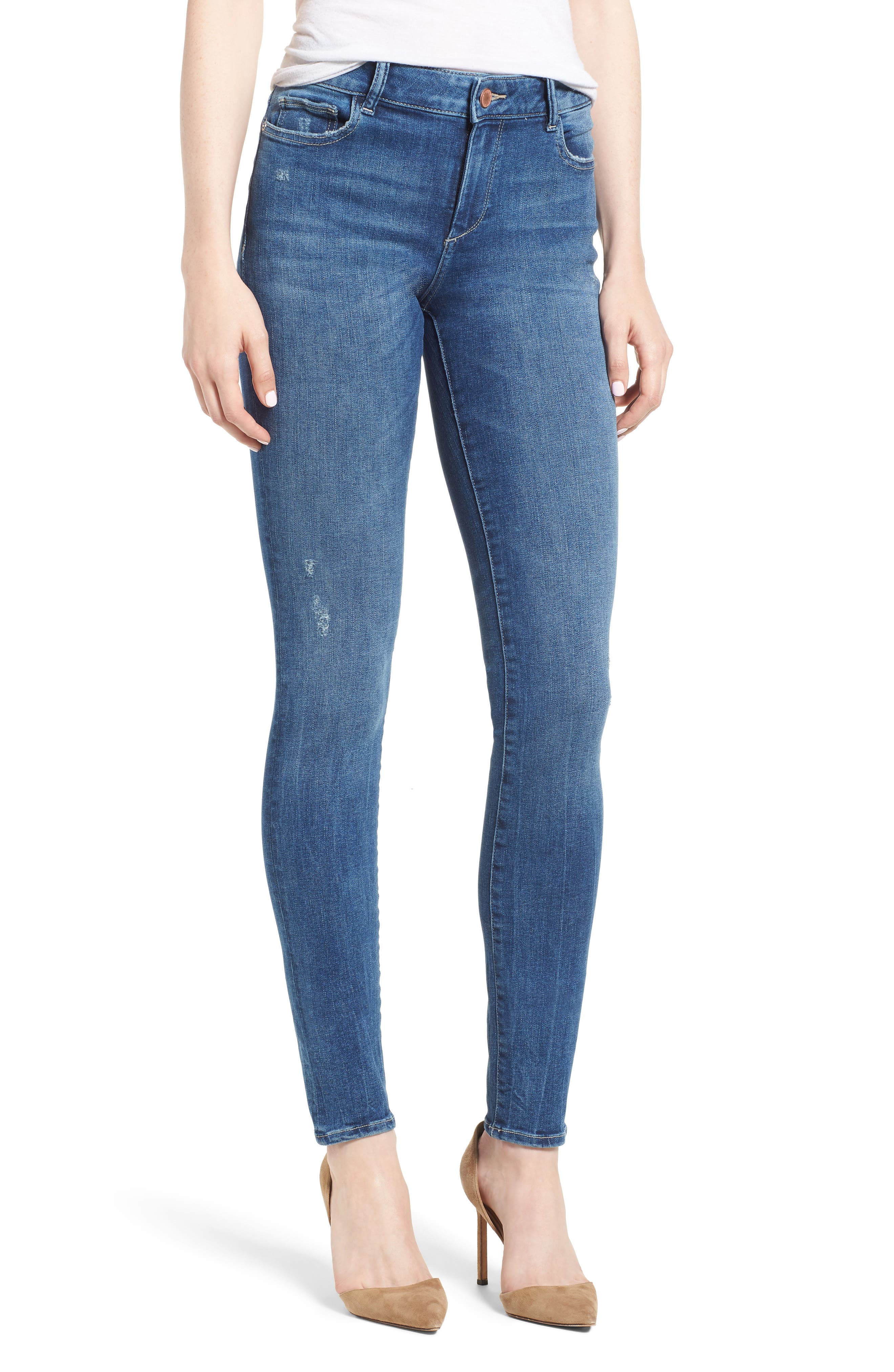 DL1961 Womens Danny Mid Rise Full Length Skinny Jeans