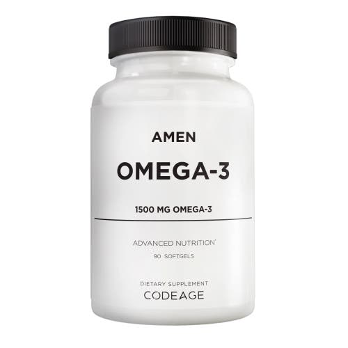 Codeage Amen Omega-3 Supplement, EPA DHA Fatty Acids Fish Oil Capsules, Brain Health, Cognition, 90 Softgels in White 