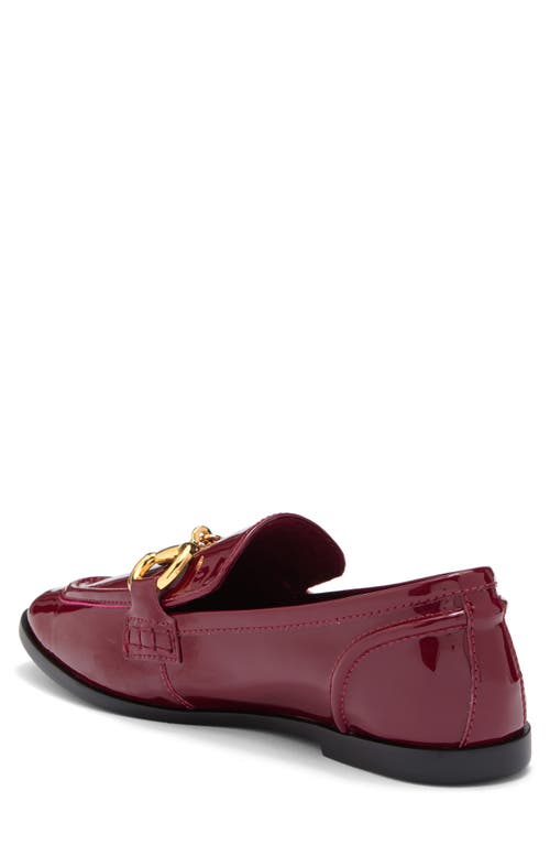 Jeffrey Campbell Addie Bit Loafer In Cherry Red Patent-gold