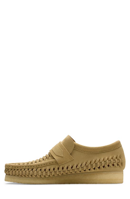 Shop Clarks Wallabee Woven Suede Loafer In Maple Suede