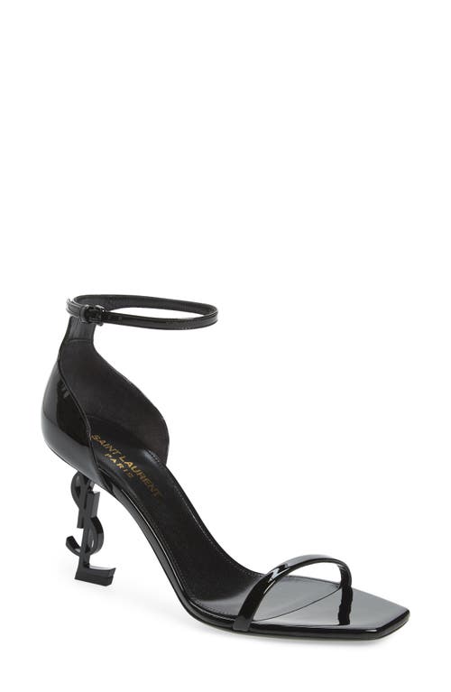 Saint Laurent Opyum Ankle Strap Sandal Black Patent at Nordstrom,
