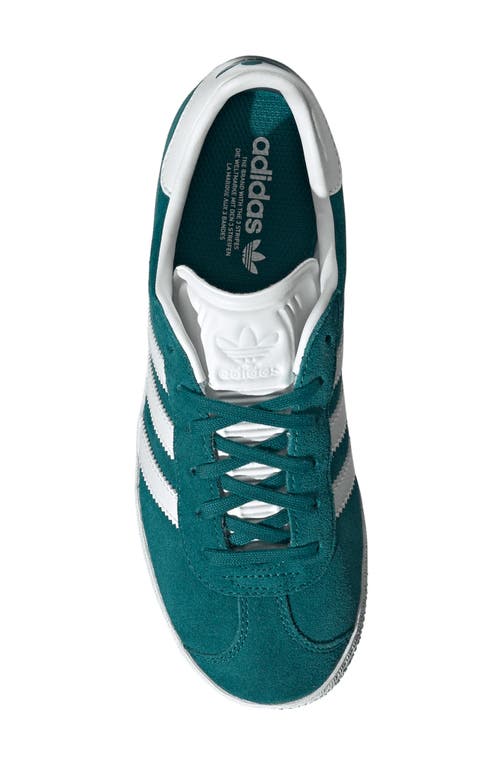 Shop Adidas Originals Adidas Kids' Gazelle Low Top Sneaker In Teal/white/gold Metallic