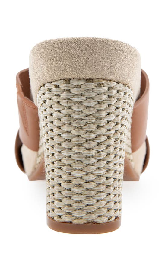 Shop Aerosoles Madina Woven Heel Sandal In Tan Leather