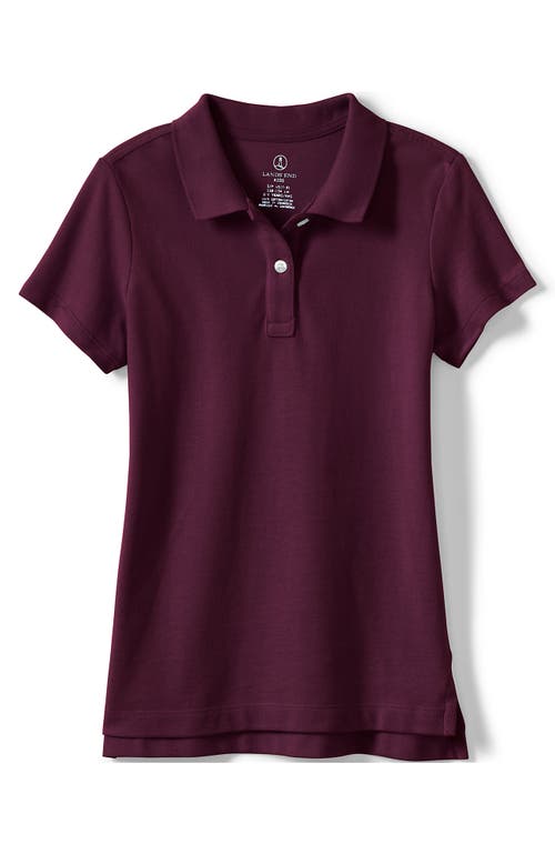 Shop Lands' End School Uniform Girls Short Sleeve Feminine Fit Mesh Polo Shirt In Burgundy