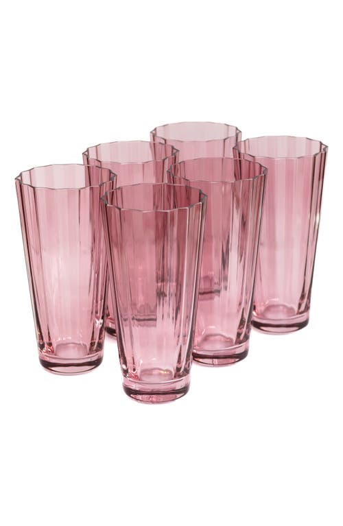Estelle Colored Glass Sunday Set of 6 Highball Glasses in Rose at Nordstrom