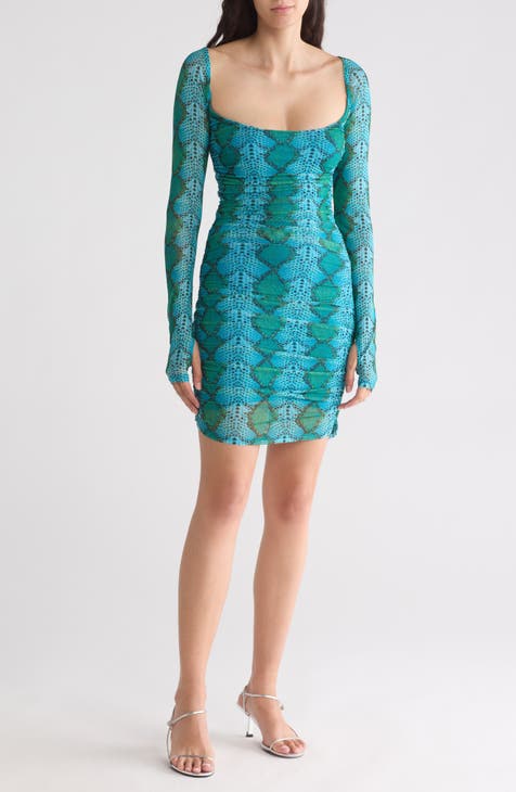 Leona Ruched Long Sleeve Knit Dress