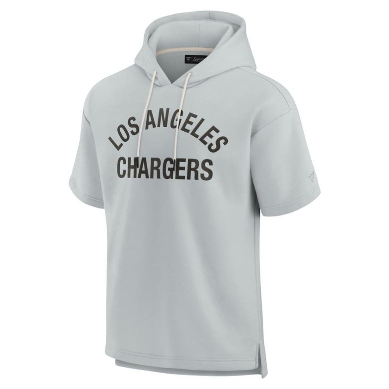Shop Fanatics Signature Unisex  Gray Los Angeles Chargers Elements Super Soft Fleece Short Sleeve Pullover