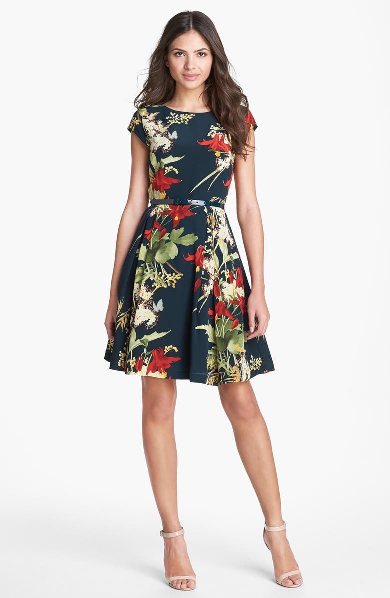 Ted Baker London 'Fortys Bloom' Print Silk A-line Dress | Nordstrom