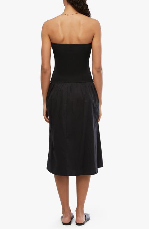 Shop Weworewhat We Wore What Strapless Ribbed Body-con Midi Dress In Black