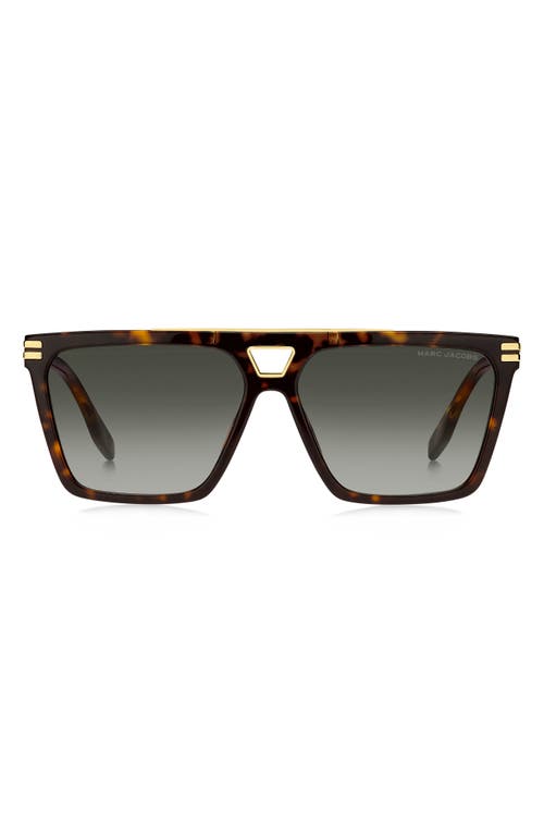 Marc Jacobs 58mm Gradient Square Sunglasses in Havana/Green Shaded at Nordstrom