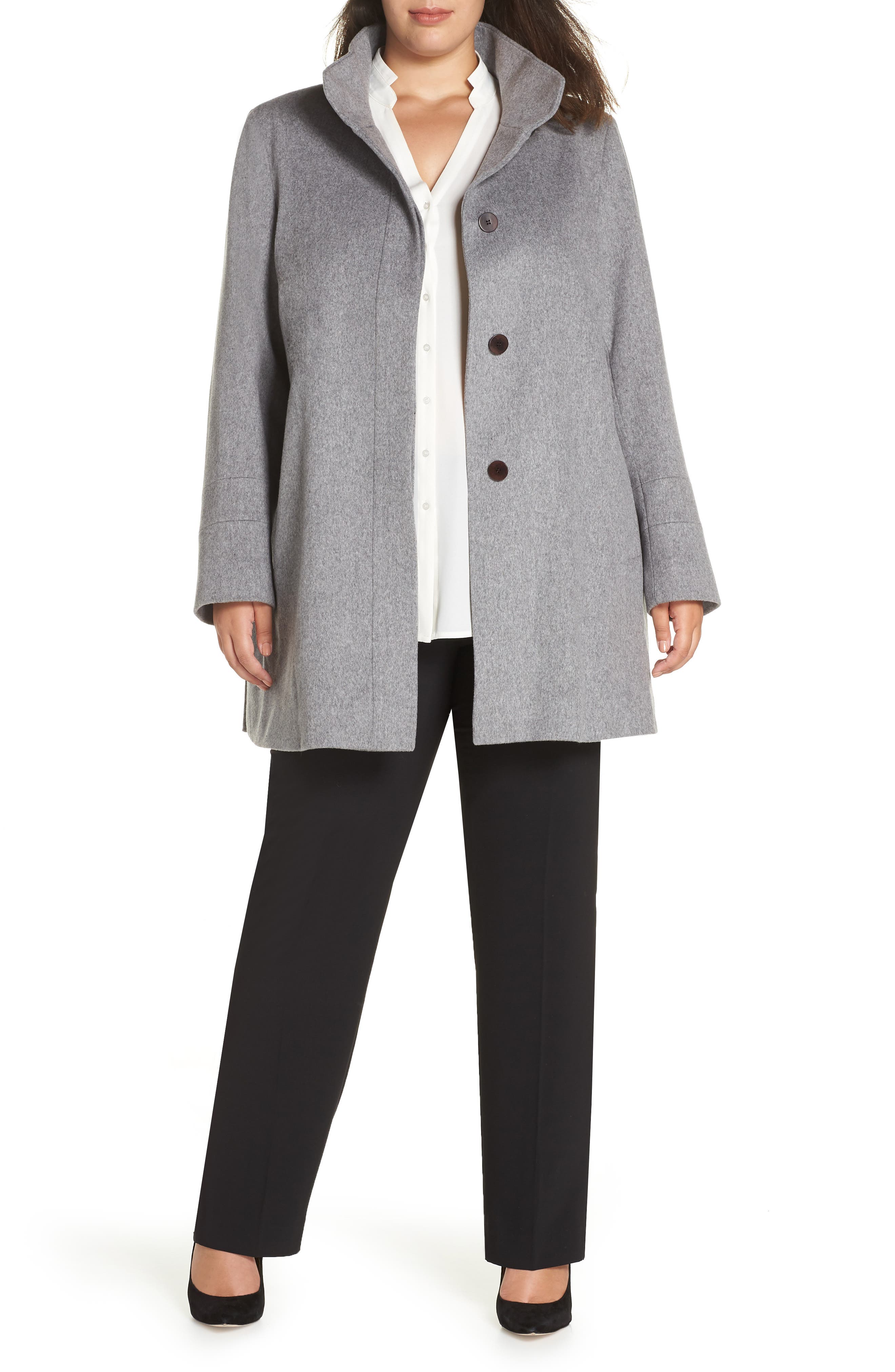 fleurette placket front wool car coat