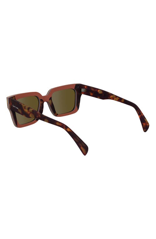 Shop Paul Smith Kenton 52mm Rectangular Sunglasses In Havana Multi-stripe