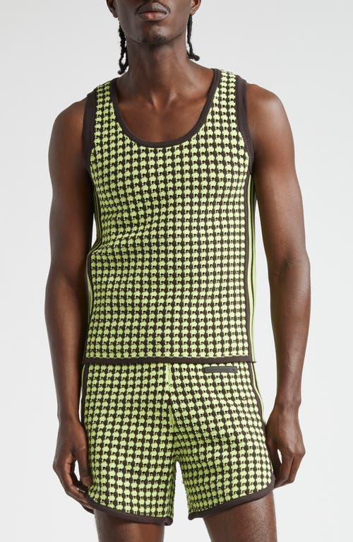 Y-3 X Wales Bonner Textured Sweater Tank In Semi Frozen Yellow/night Brown