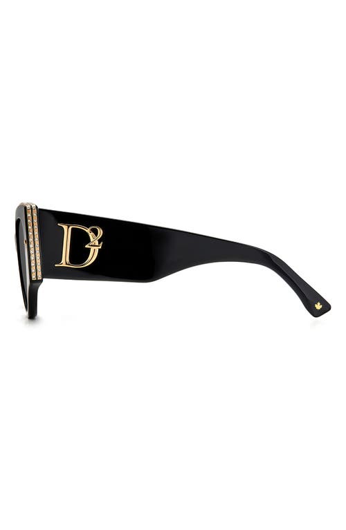 Shop Dsquared2 54mm Cat Eye Sunglasses In Black Gold/grey