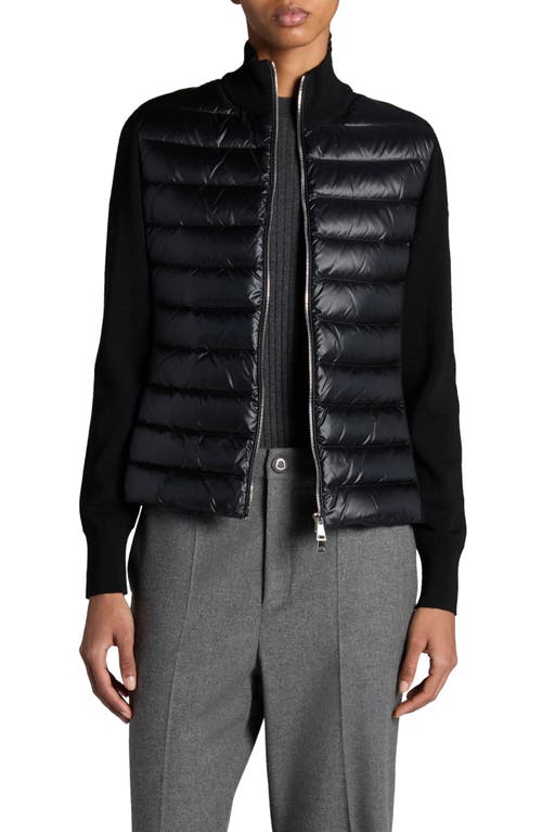 Moncler Quilted Down & Wool Knit Cardigan at Nordstrom,