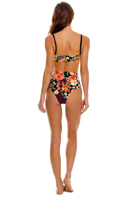 Agua Bendita Thyra Dawn Lace-up Front Bikini Top In Black