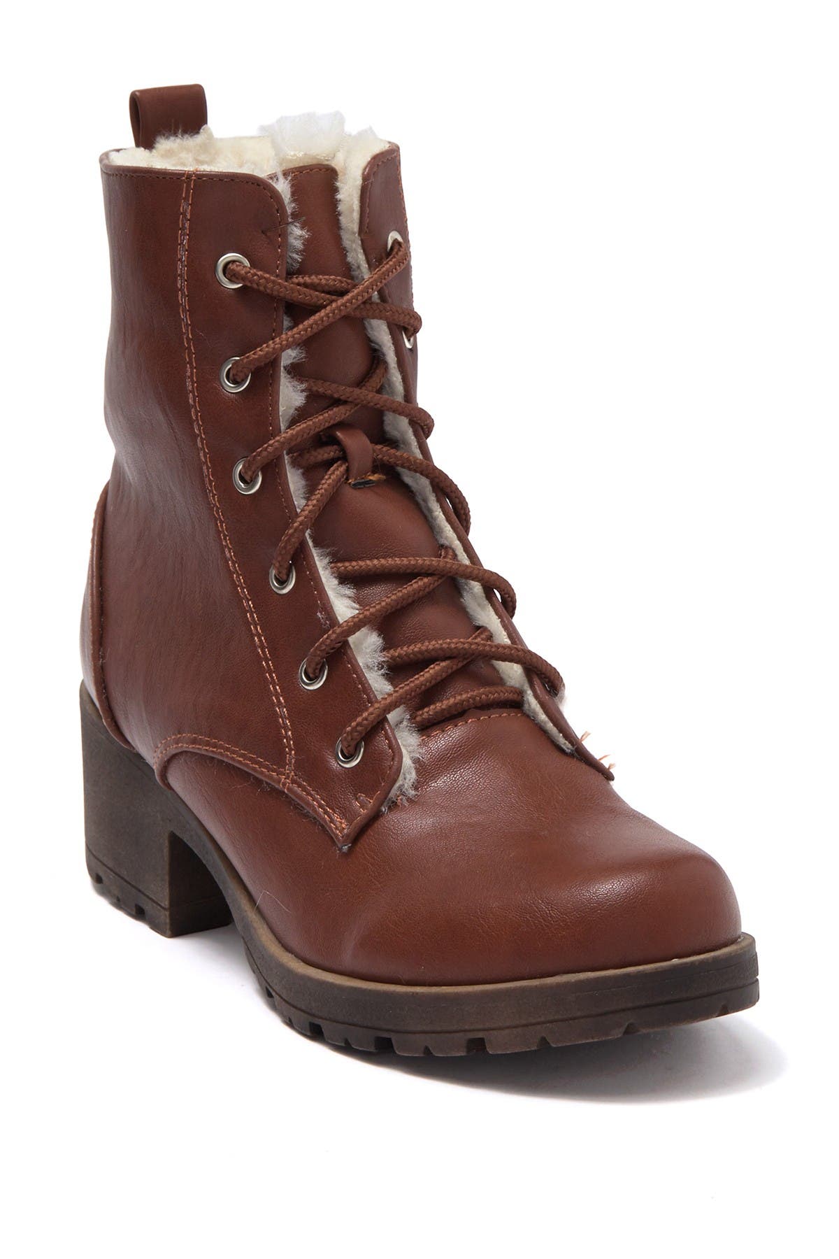 Paloma Faux Shearling Lined Combat Boot 