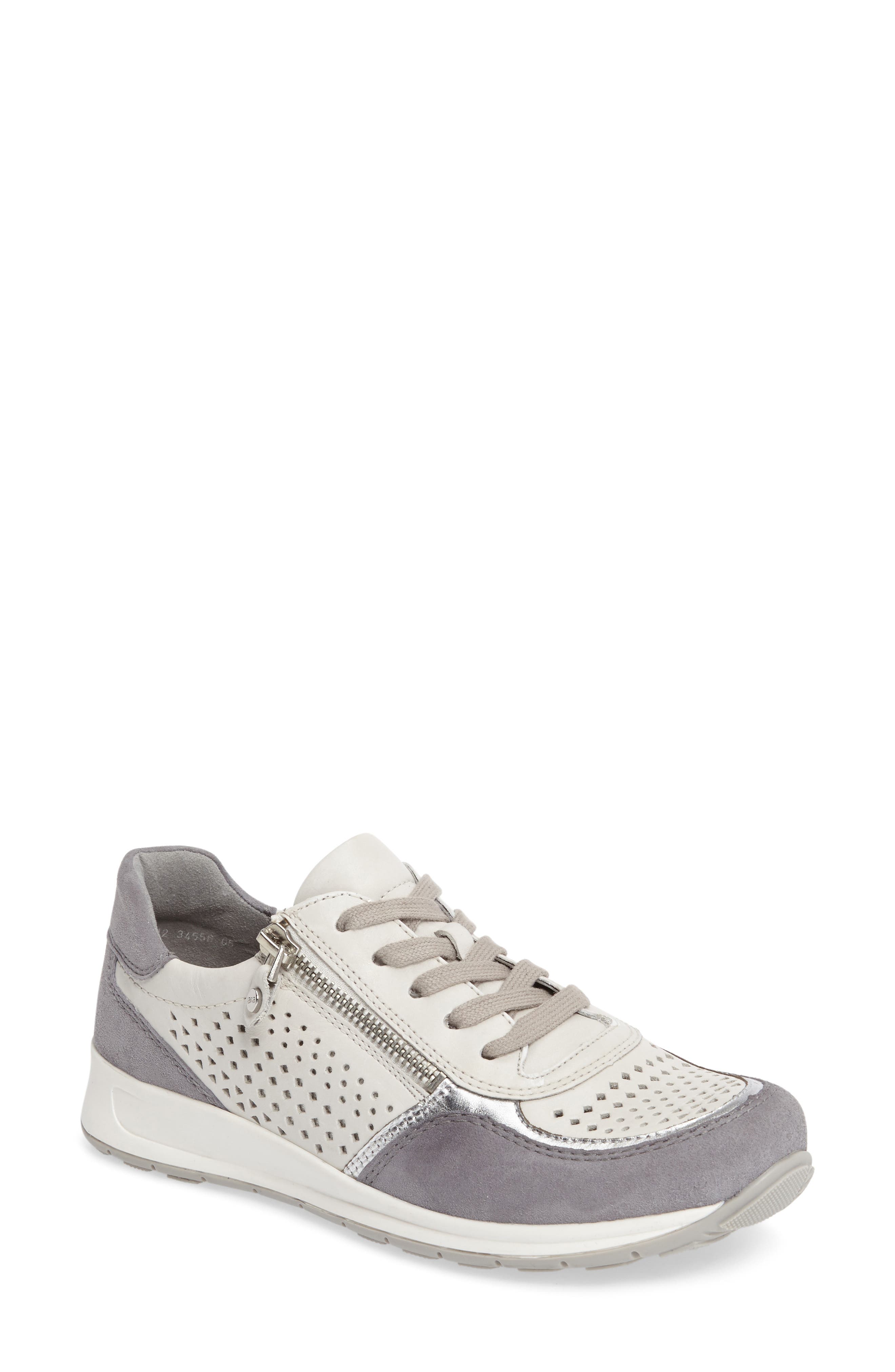 Ara Olivia Perforated Sneaker, Metallic