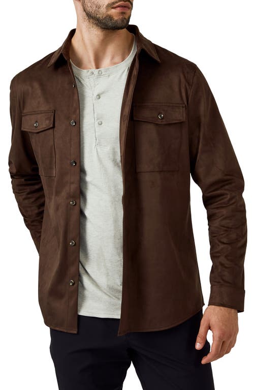 Country Road Faux Suede Shirt Jacket in Cacao