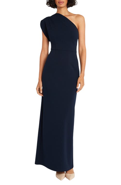 Maggy London Asymmetric One-Shoulder Gown Navy Blazer at Nordstrom,