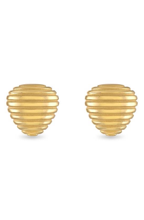 Shop Pamela Zamore Isla Trillion Stud Earrings In Gold