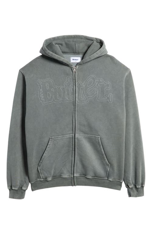 Shop Butter Goods Breakdown Zip Hoode In Washed Black