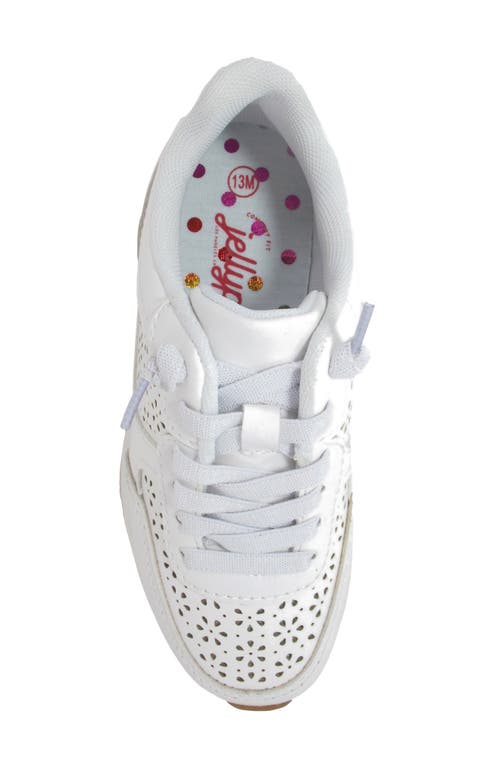Shop Jellypop Kids' Bluebird Laser-cut Sneaker In White/silver