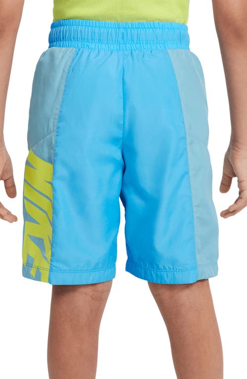 Shop Nike Kids' Sportswear Amplify Shorts In University Blue/blue/green