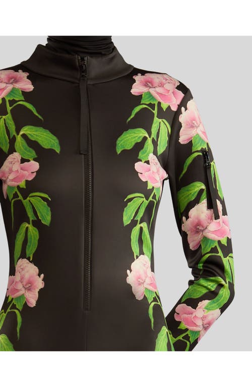 Shop Cynthia Rowley Water Repellent Bonded Ski Suit In Black Pink