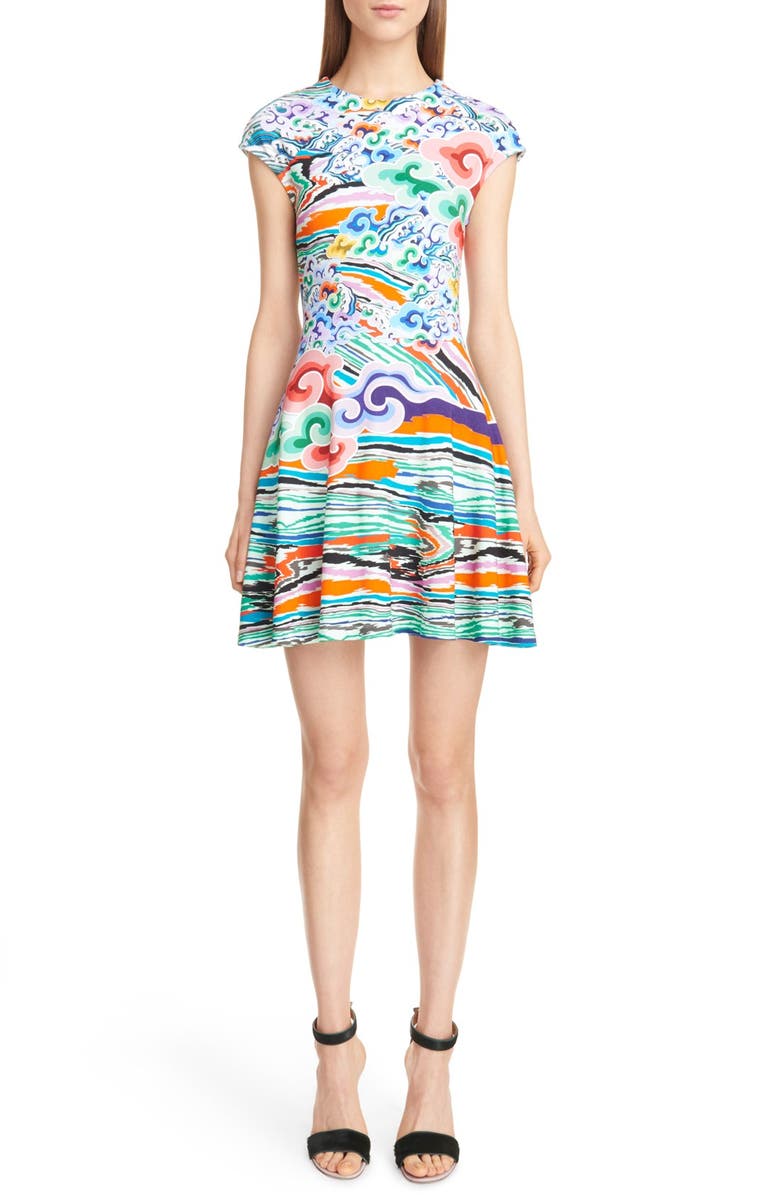 Mary Katrantzou Rainbow Cloud Print Stretch Jersey Dress | Nordstrom