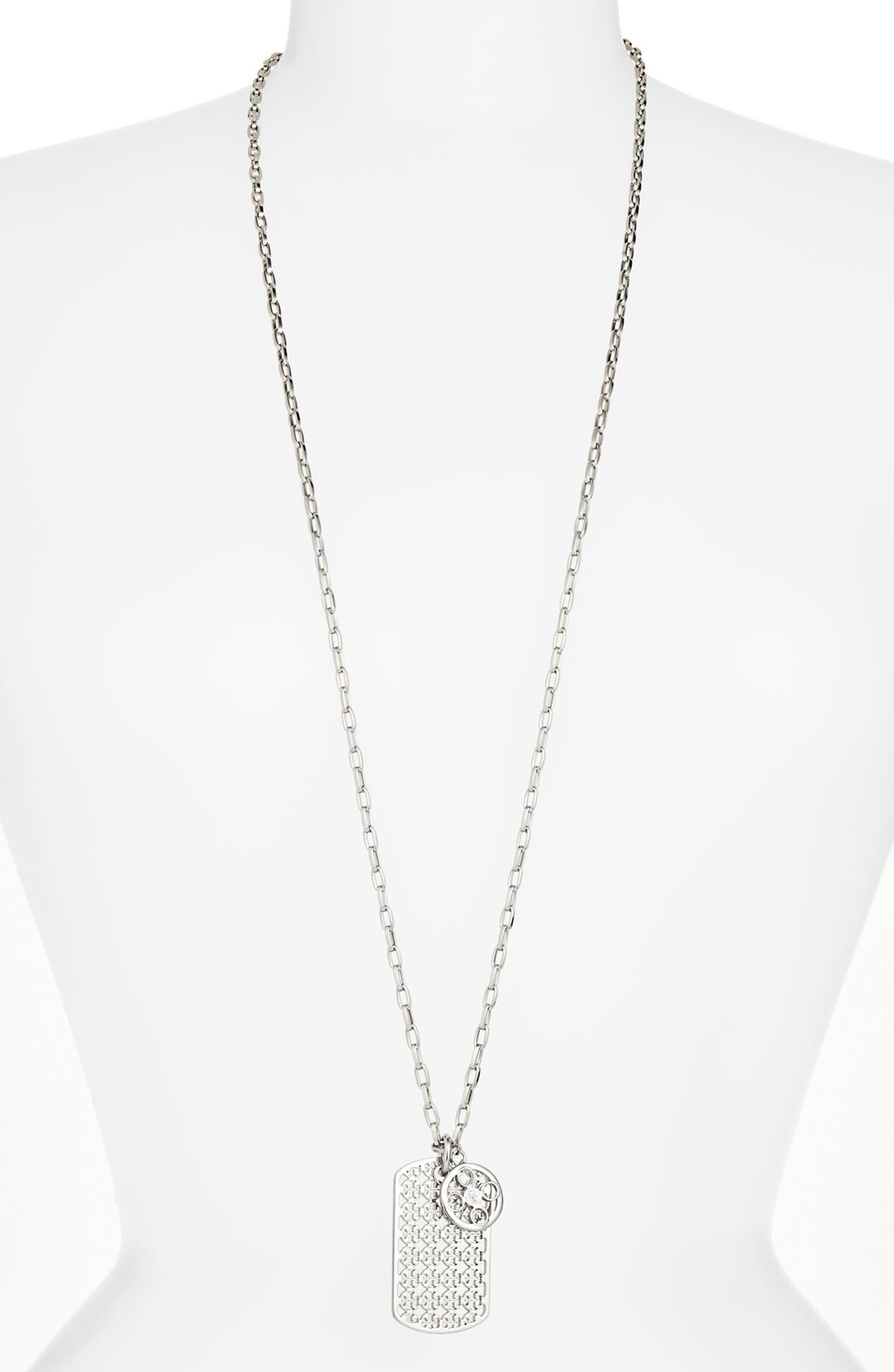 Tory Burch 'Kinsley' Long Dog Tag Pendant Necklace | Nordstrom