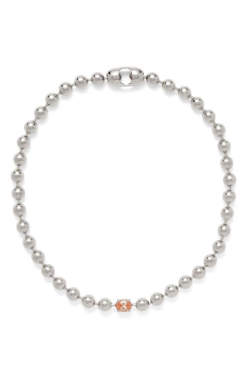 Lady Grey Selene Ball Chain Necklace In Silver/peach