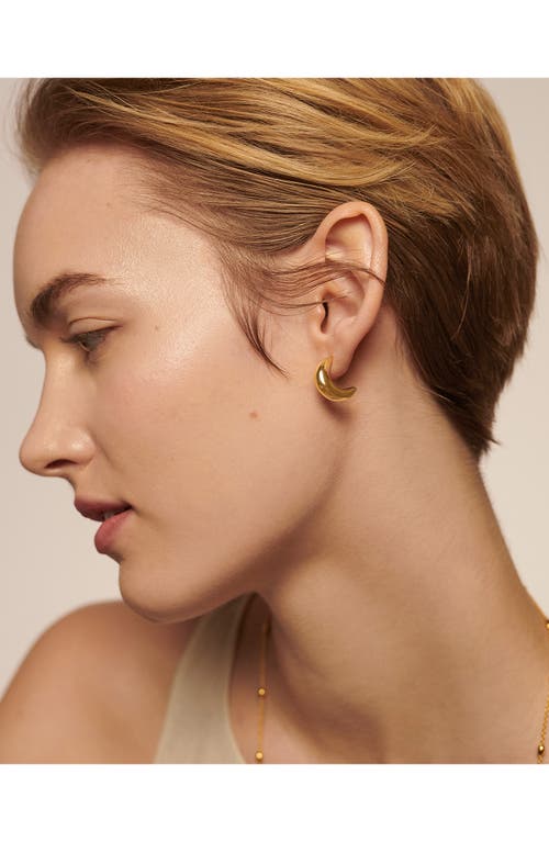 Shop Monica Vinader Crescent Moon Hoop Earrings In 18ct Gold Vermeil
