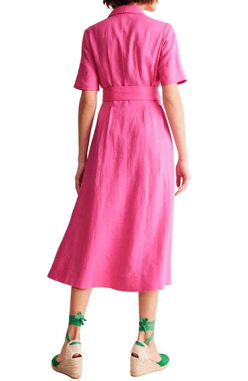 Shop Boden Louise Linen Midi Shirtdress In Sangria Sunset